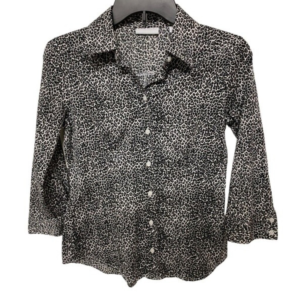 New York & Co Women’s Leopard Print Button-Down Shirt